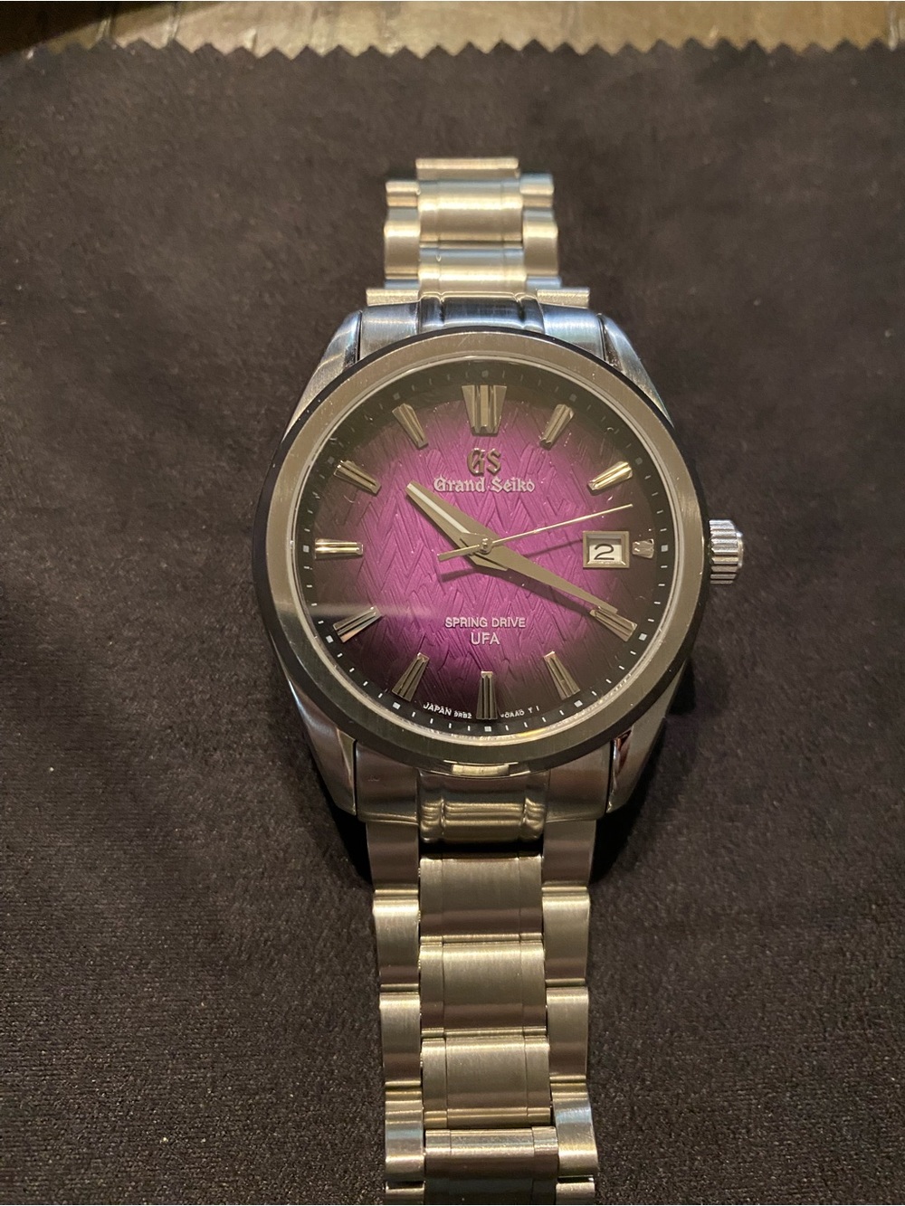 Men's Stainless Steel Watch with Purple Dial